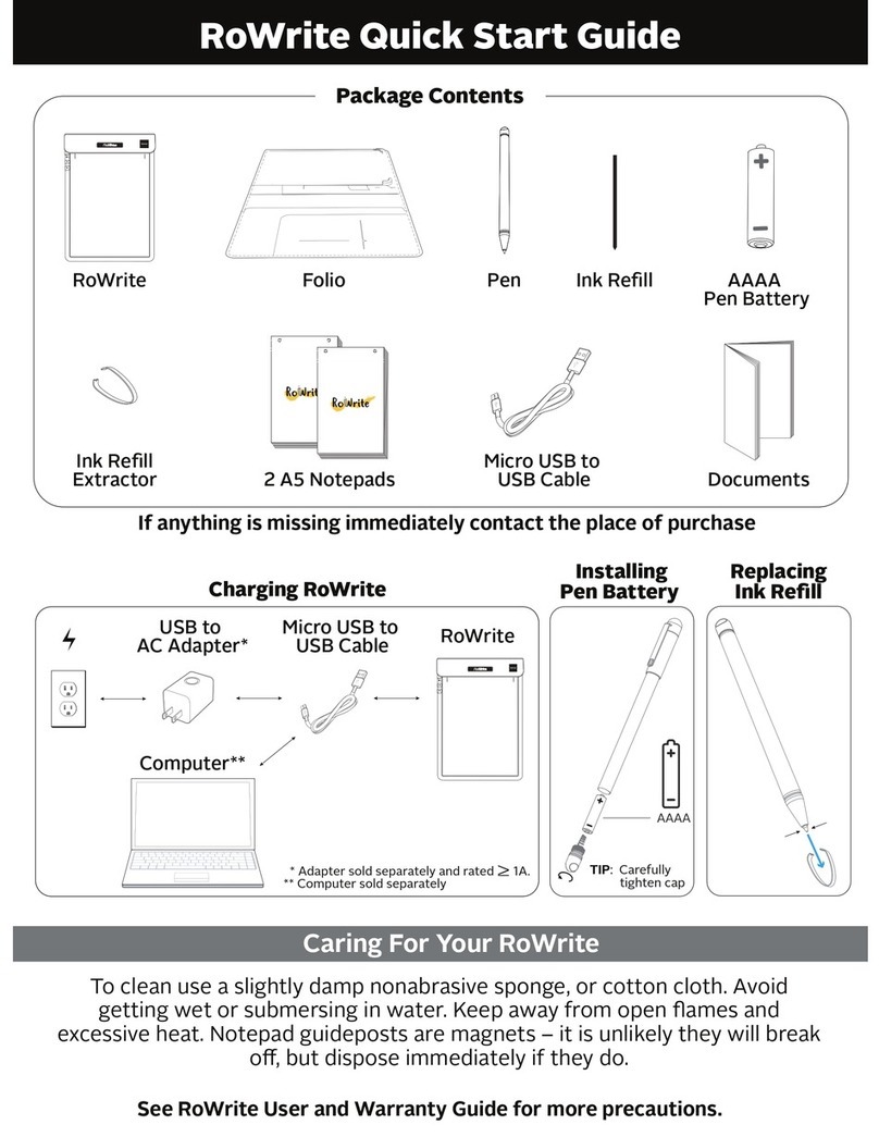 ROYOLE RoWrite quick start guide