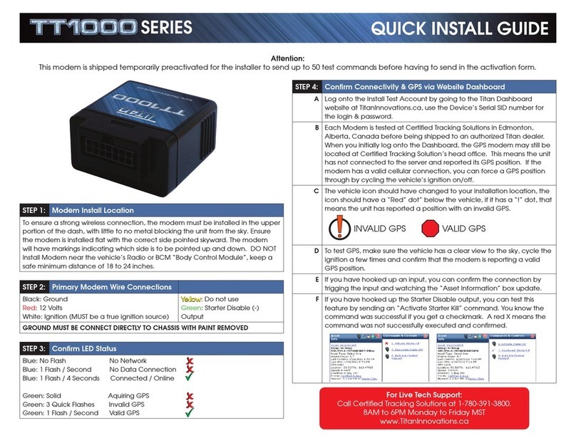 TitanGPS TT1000 Series Quick install guide