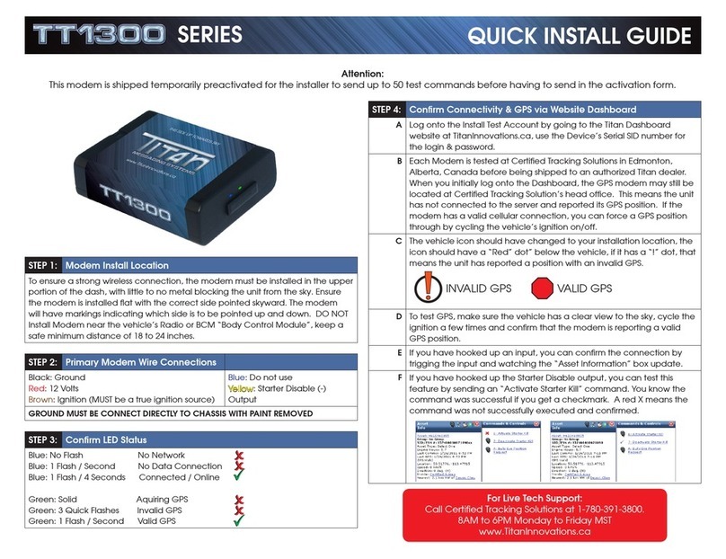 TitanGPS TT1300 Series Quick install guide