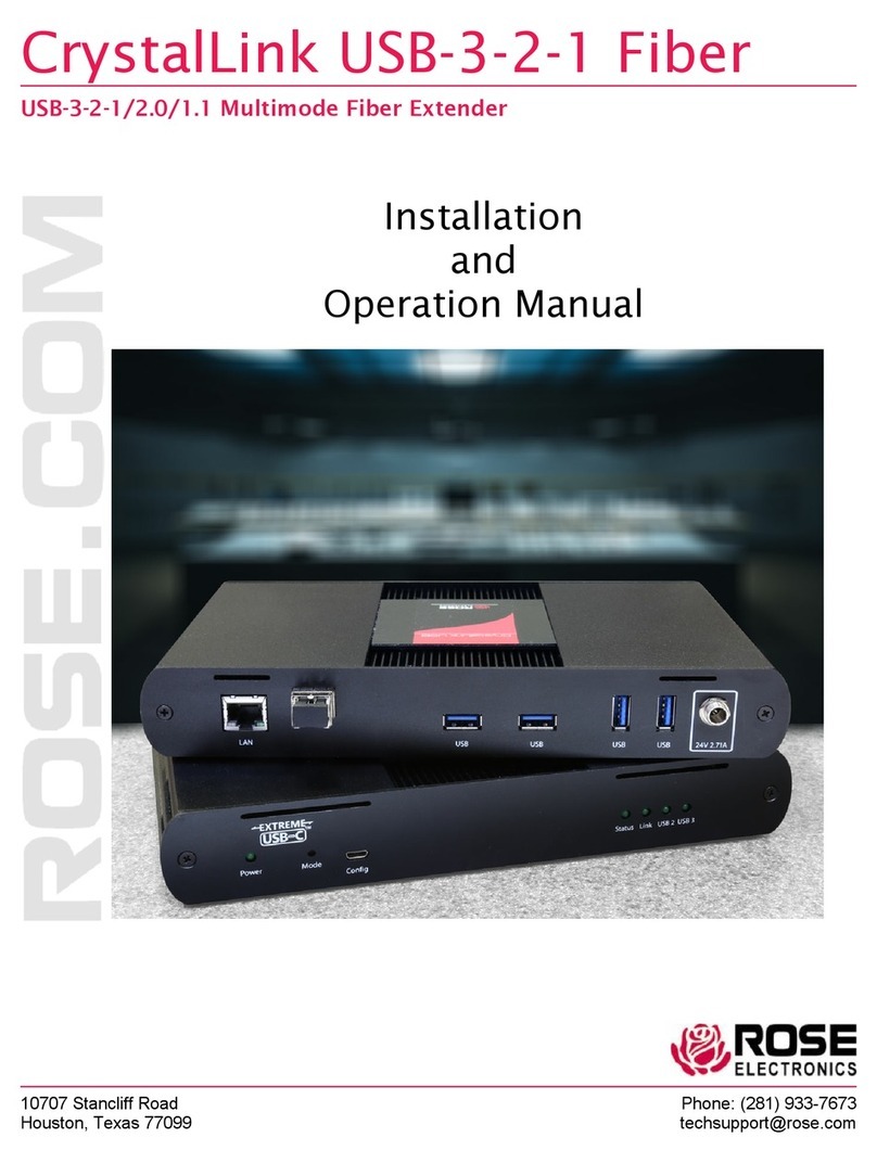 Rose electronics CrystalLink USB-3-2-1 Fiber User manual Rose electronics CrystalLink USB-3-2-1 Fiber User manual