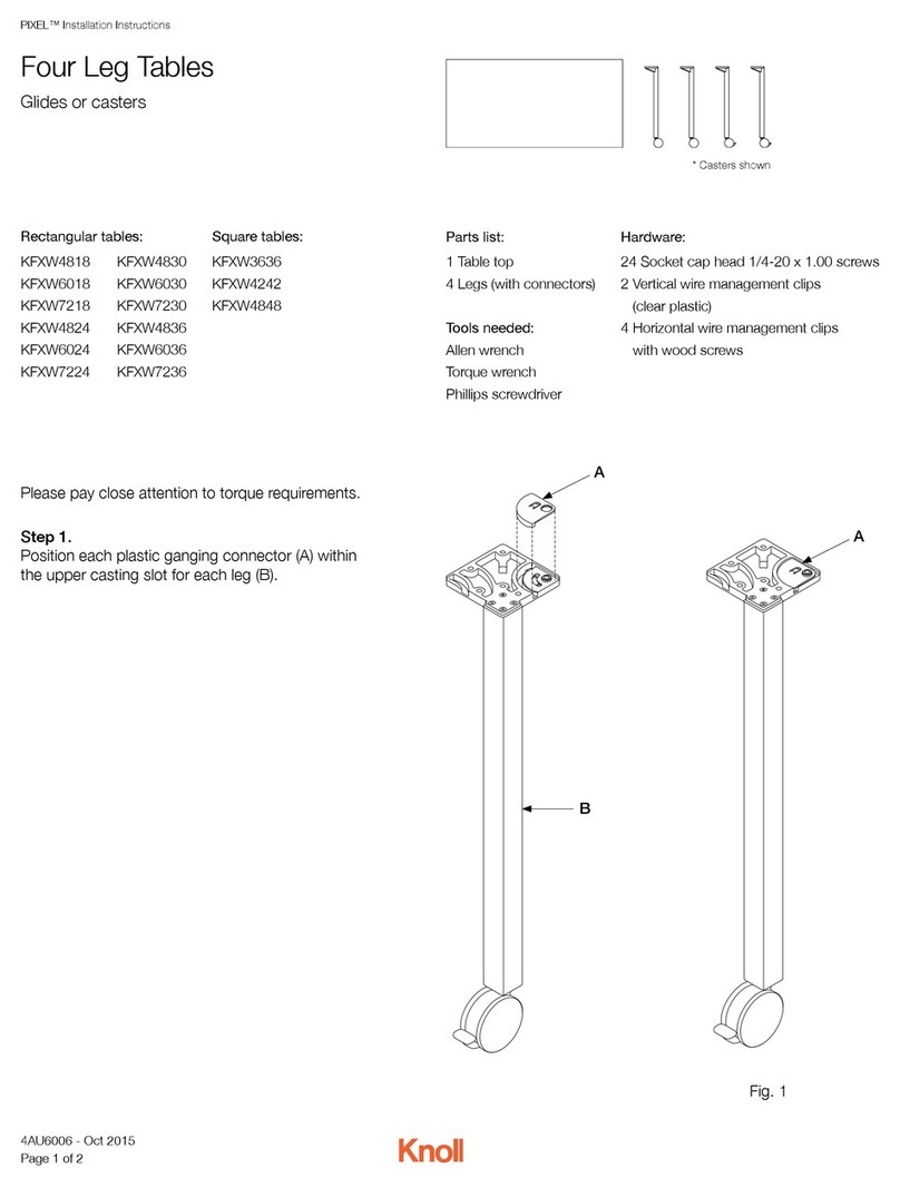 Knoll Pixel KFXW4818 User manual