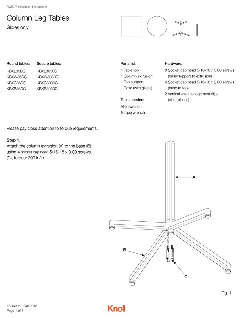 Knoll Pixel KBXL36DG User manual