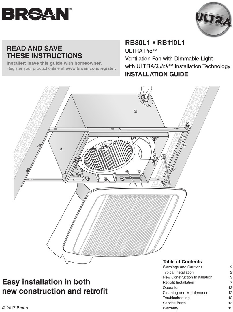 Broan ULTRA Pro RB110L1 User manual