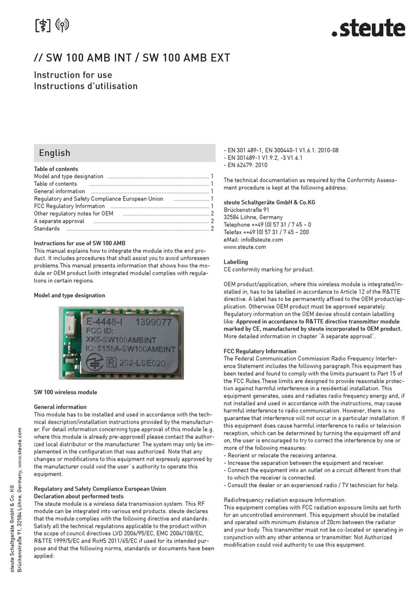 steute SW 100 AMB INT Instructions for use