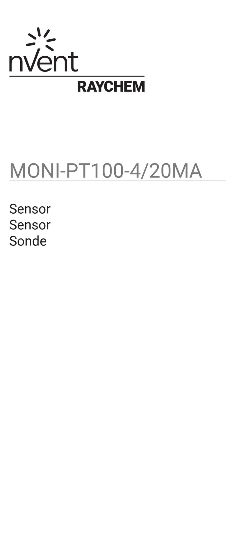 nvent Raychem MONI-PT100-4/20MA User manual