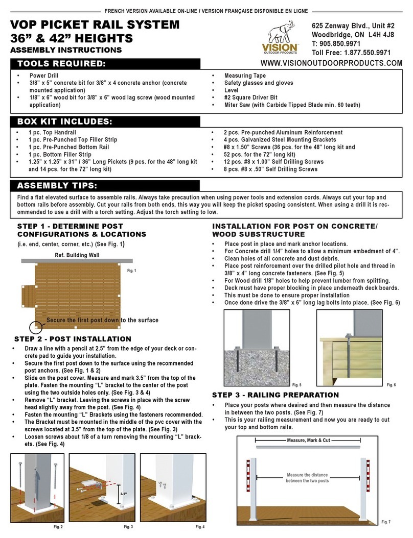 Vision PICKET RAIL SYSTEM Assembly instructions