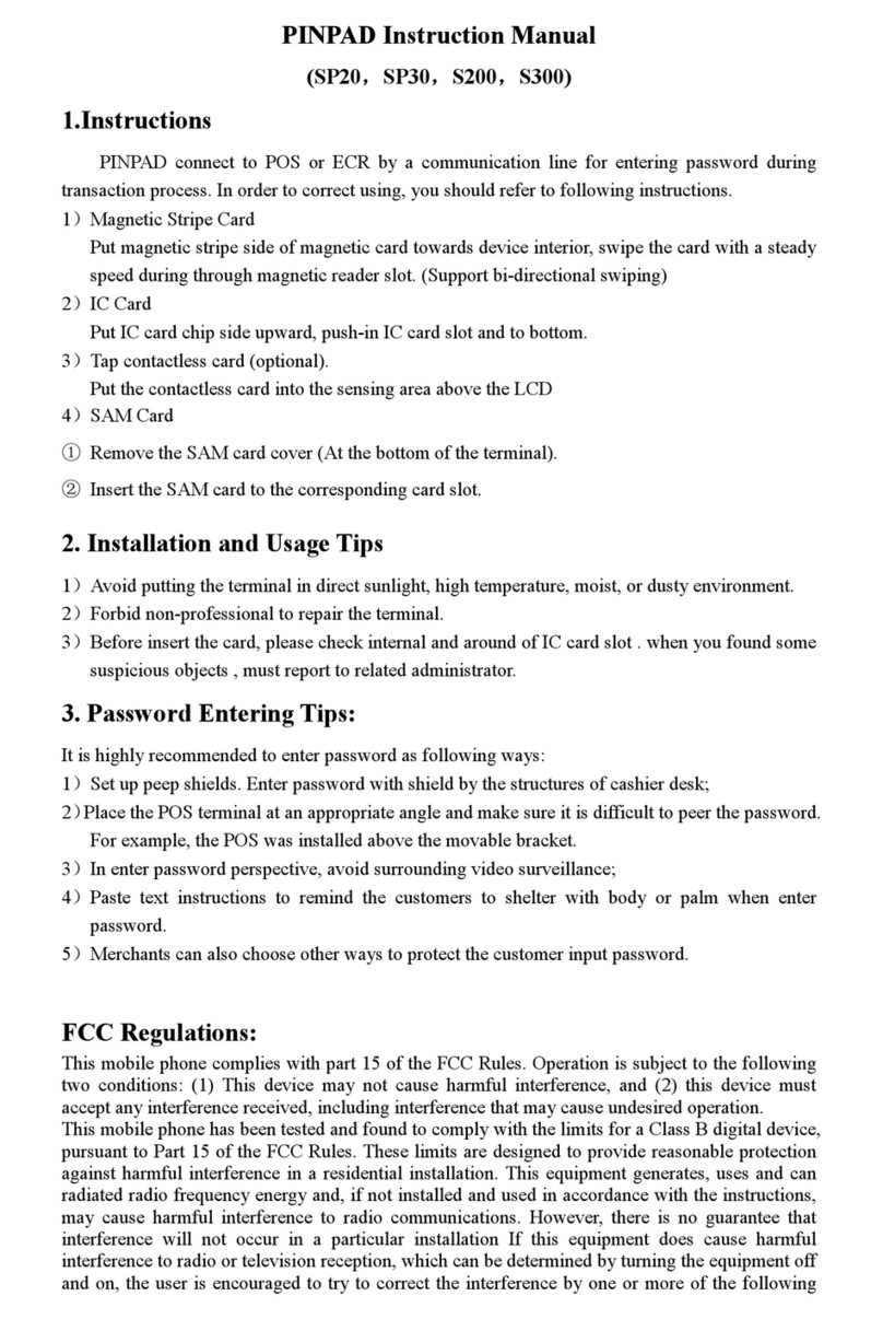 Pax Technology SP20 User manual Pax Technology SP20 User manual