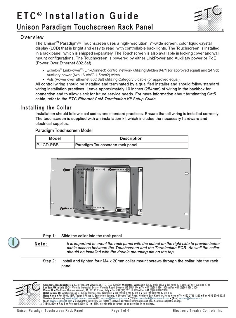 ETC Paradigm P-LCD Series User manual ETC Paradigm P-LCD Series User manual