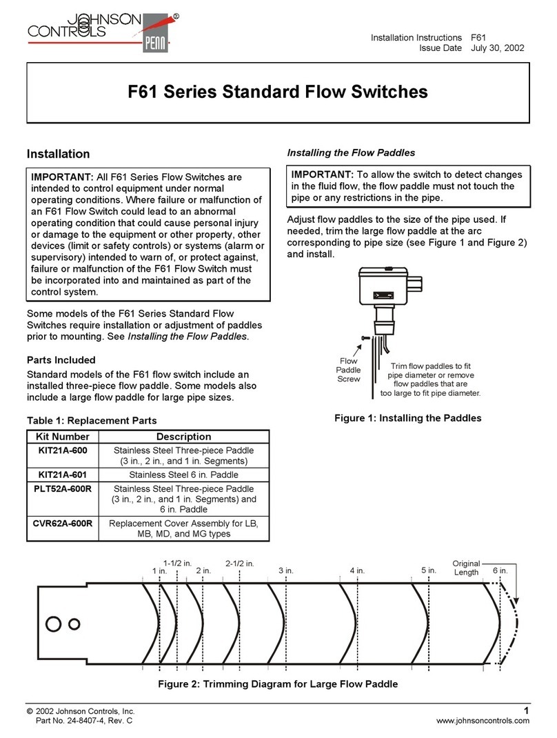 Johnson Controls F61 Series installation instructions
