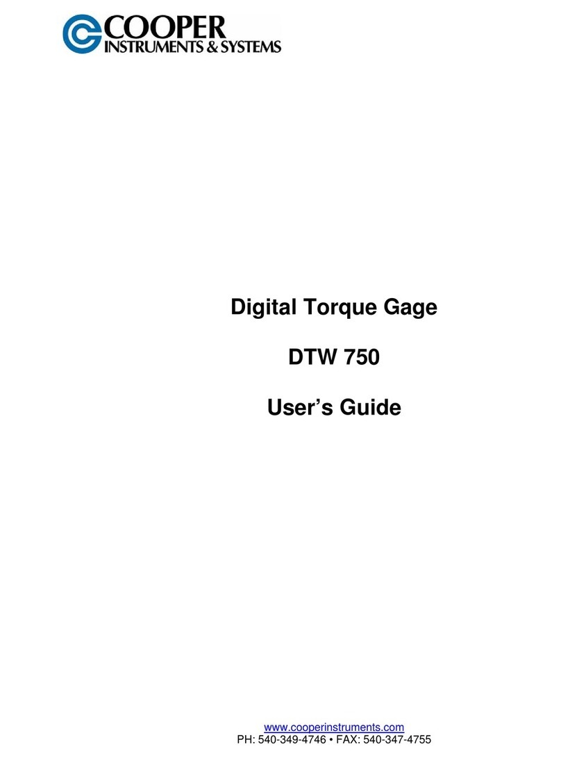 Cooper Instruments & Systems DTW 750 user guide