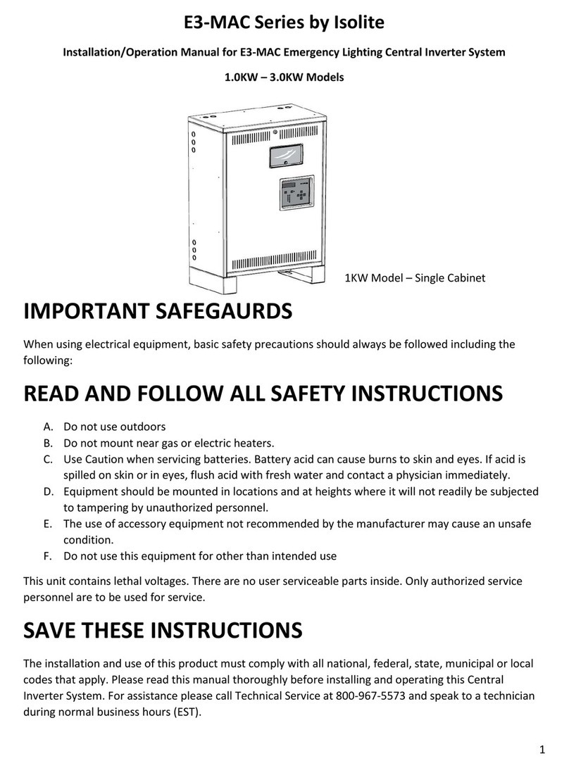 Isolite E3-MAC Series Installation & operation manual