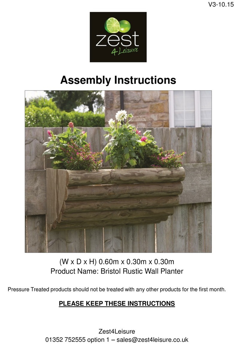Zest 4 Leisure Bristol Rustic Wall Planter User manual
