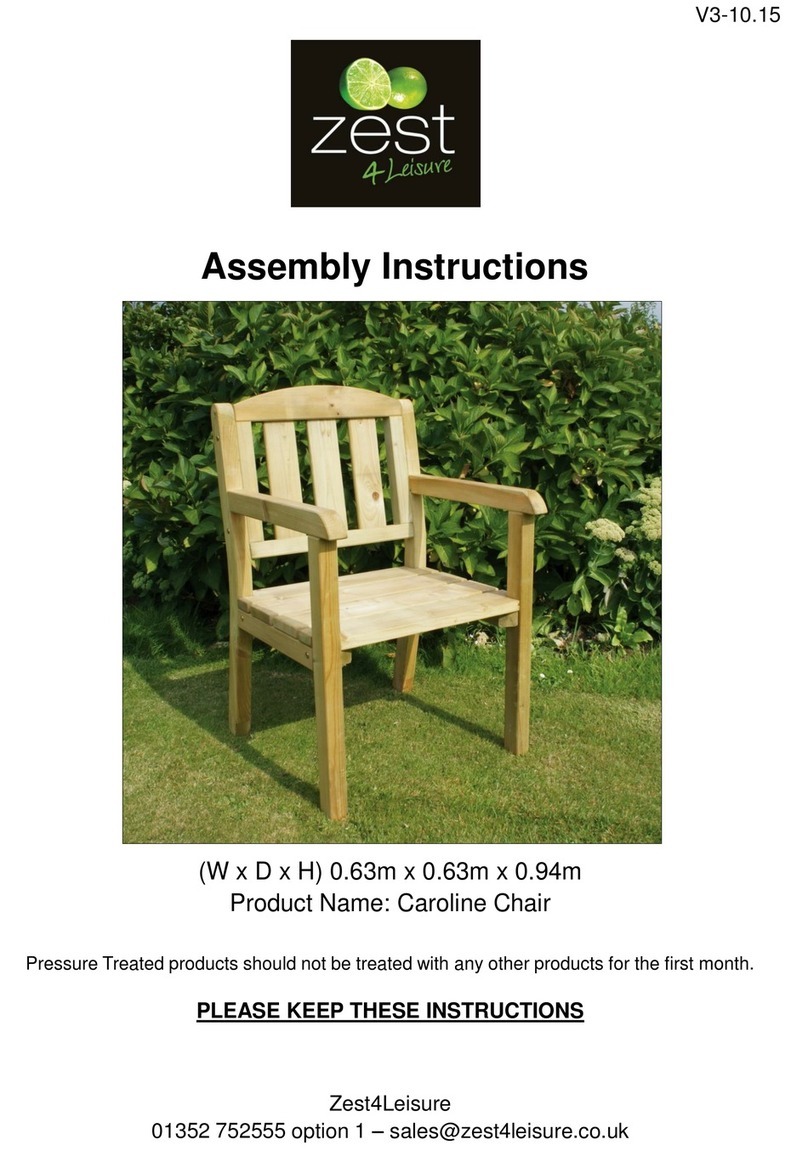 Zest 4 Leisure Caroline Chair Assembly instructions Zest 4 Leisure Caroline Chair Assembly instructions