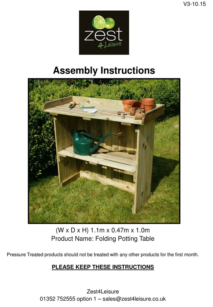 Zest 4 Leisure Folding Potting Table User manual Zest 4 Leisure Folding Potting Table User manual