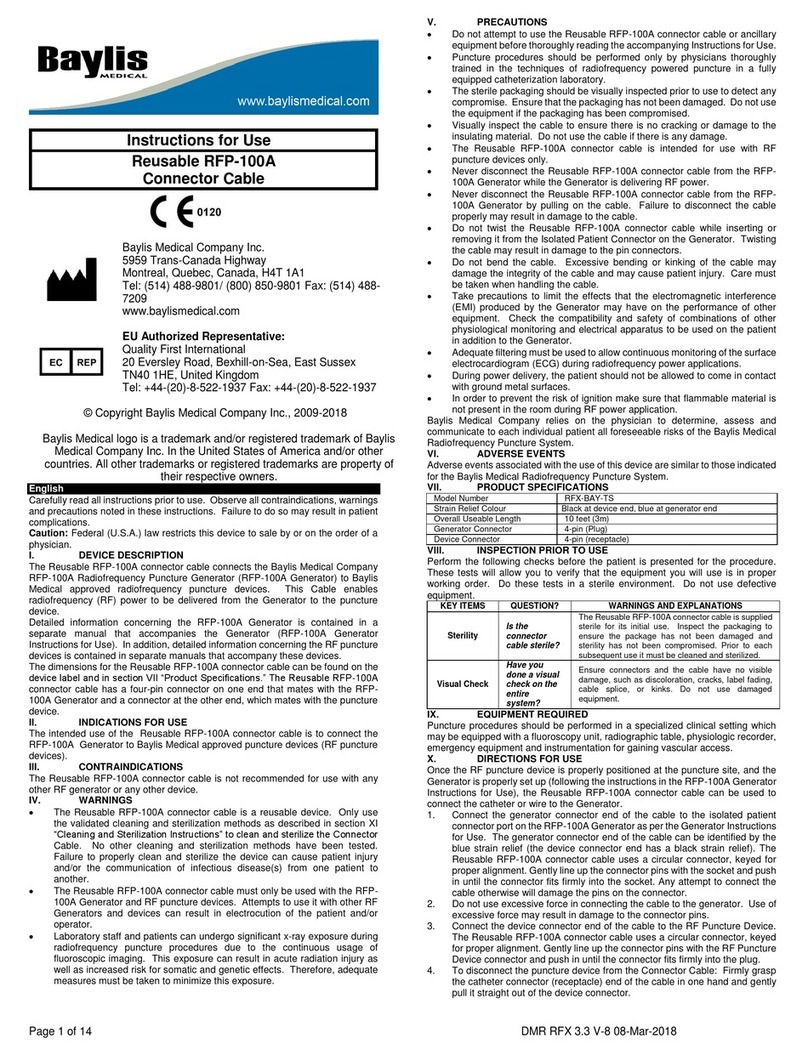 Baylis Medical RFX-BAY-TS Instructions for use