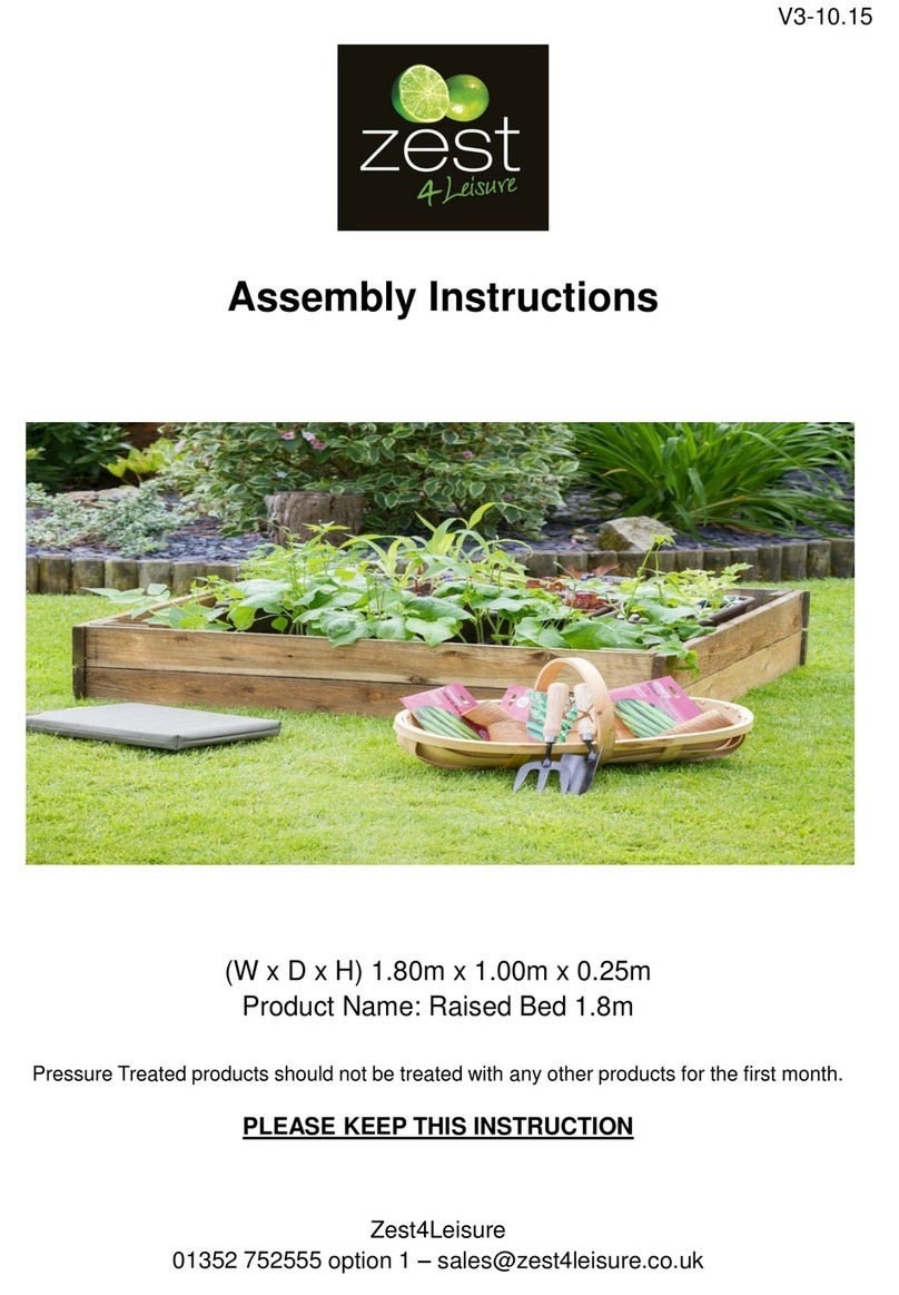 Zest 4 Leisure Raised Bed 1.8m User manual