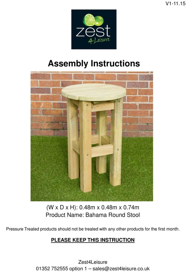 Zest 4 Leisure Bahama Round Stool Assembly instructions