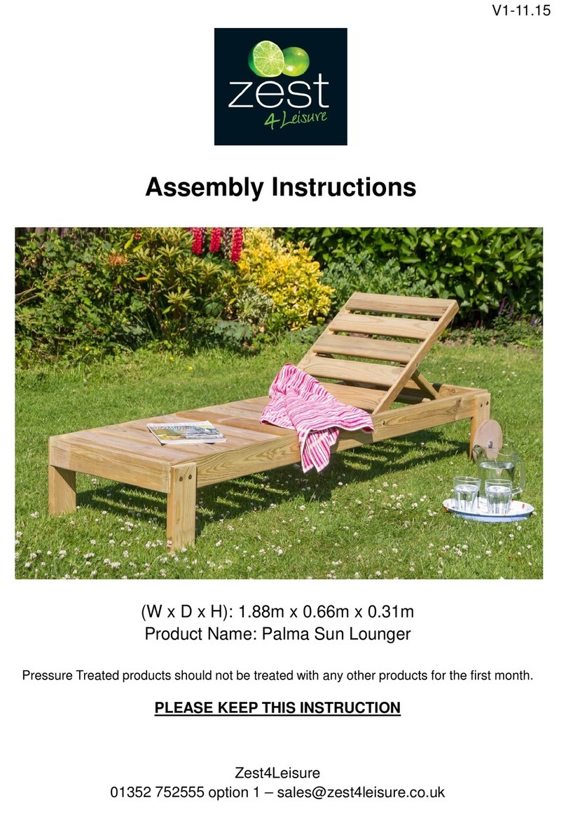 Zest 4 Leisure Palma Sun Lounger User manual Zest 4 Leisure Palma Sun Lounger User manual