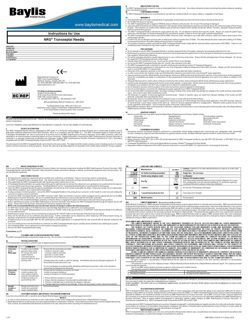 Baylis Medical NRG-E-56-32-C0 Instructions for use