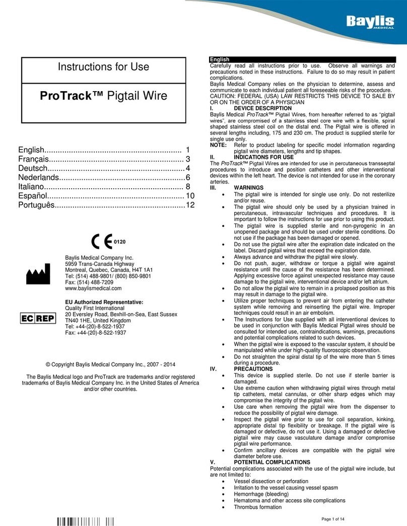 Baylis Medical ProTrack PTW-25-230 Instructions for use