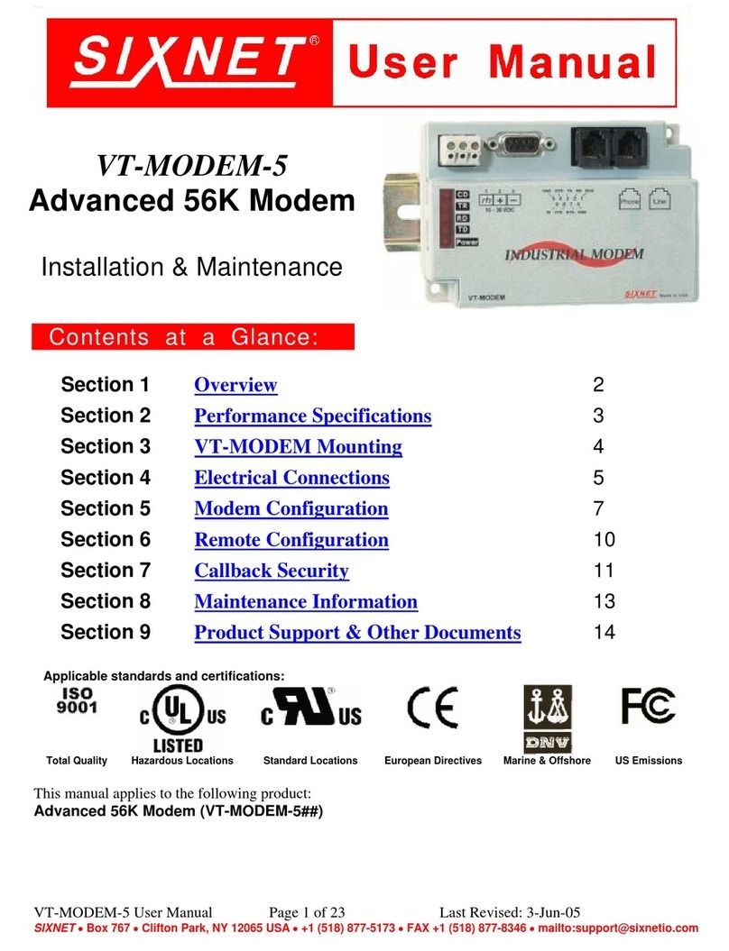 Sixnet VT-MODEM-5 User manual