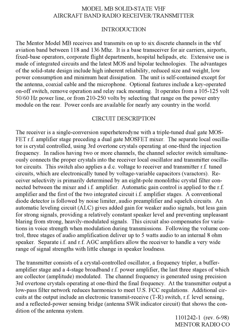 Mentor radio MB Installation and operation manual