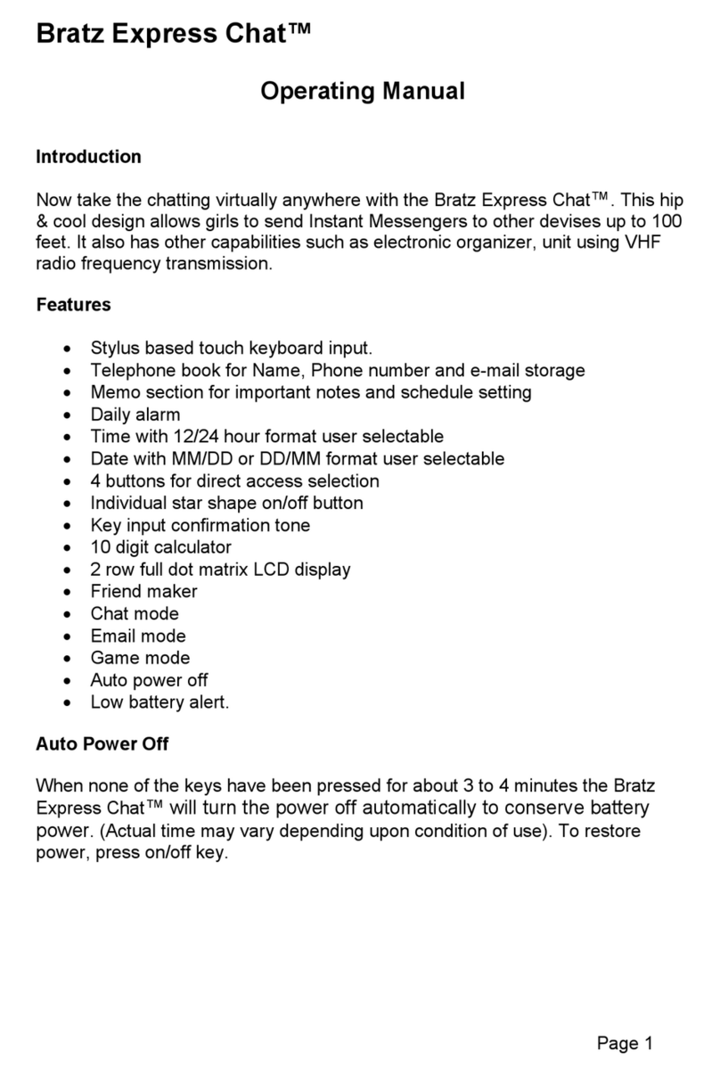 Bratz Express Chat operating manual