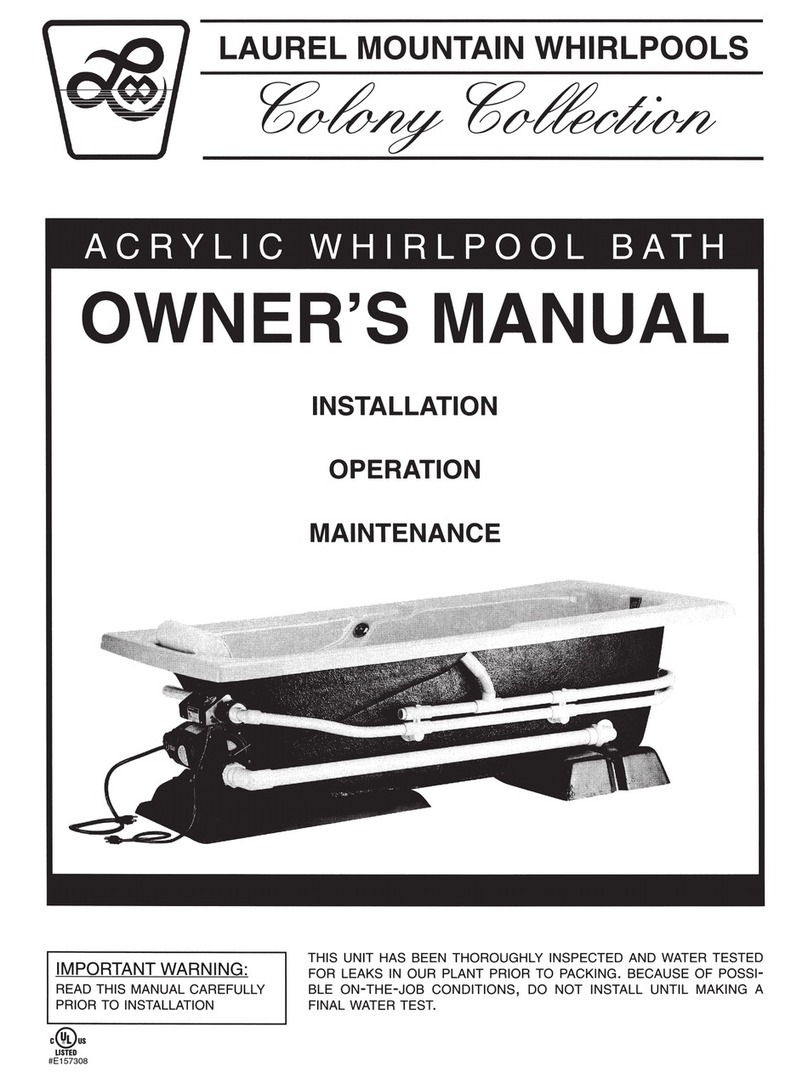 Laurel Mountain Whirlpools Colony Series User manual