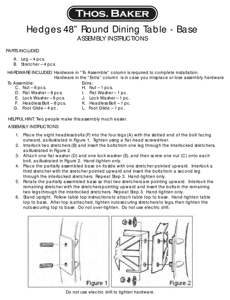 Thos. Baker Hedges 48” Round Dining Table Assembly instructions