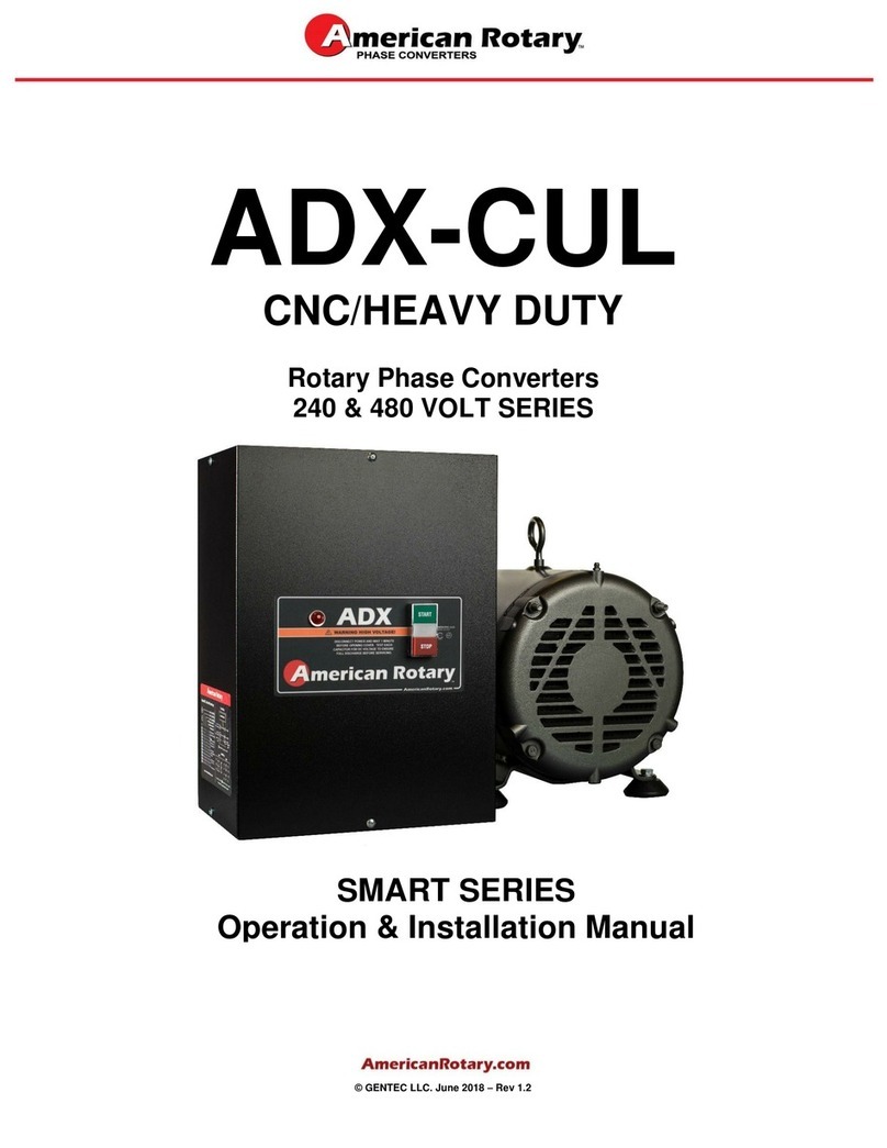 American Rotary 240 VOLT SERIES Operation & installation manual