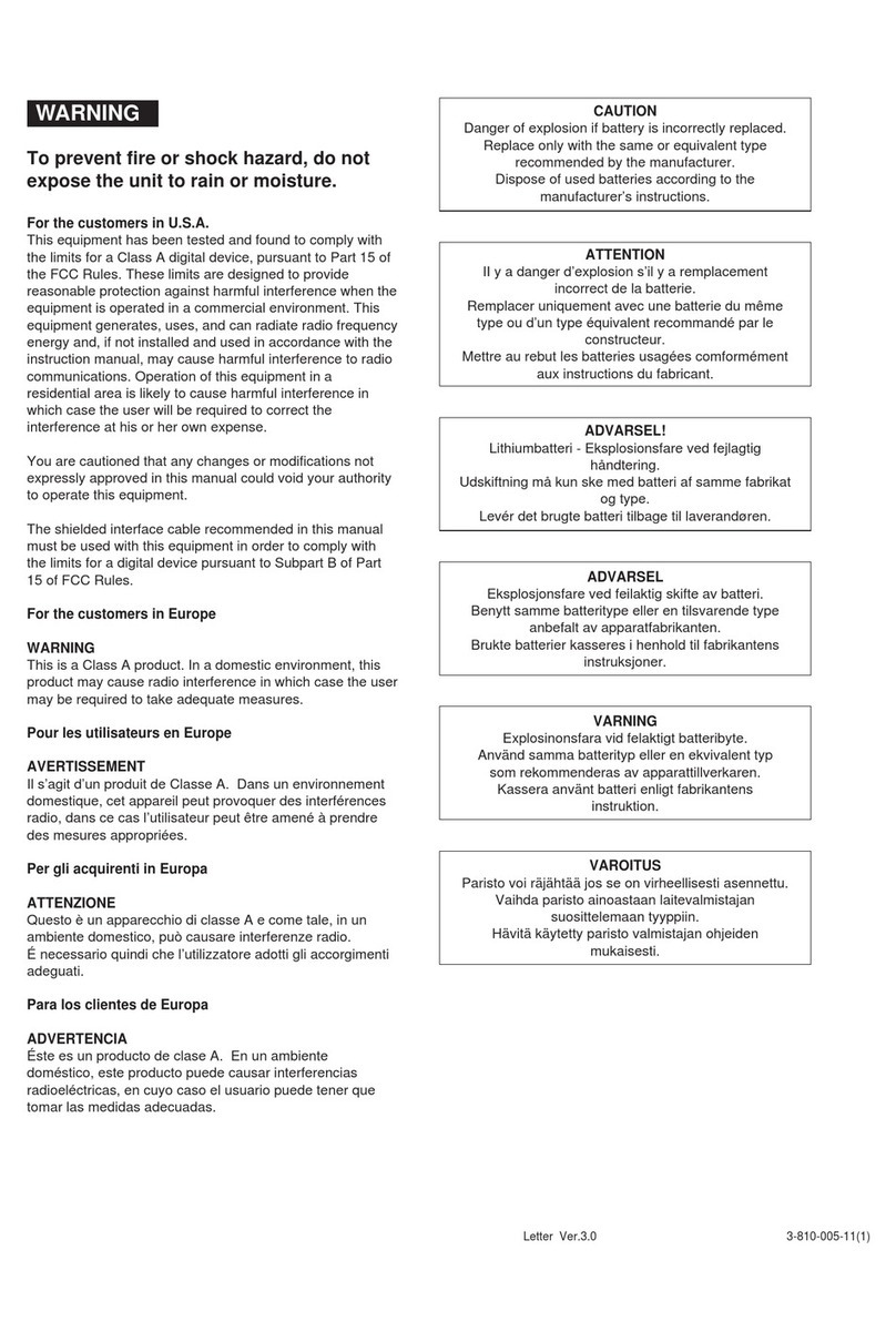 Sony BVP-550 User manual