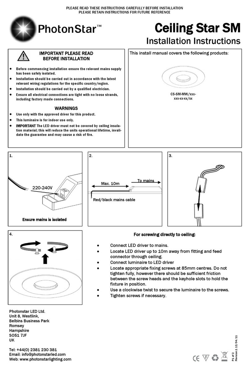 PhotonStar Ceiling Star SM installation instructions