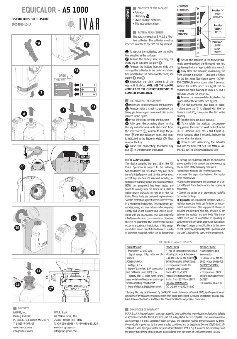 IVAR EQUICALOR AS 1000 instruction sheet IVAR EQUICALOR AS 1000 instruction sheet