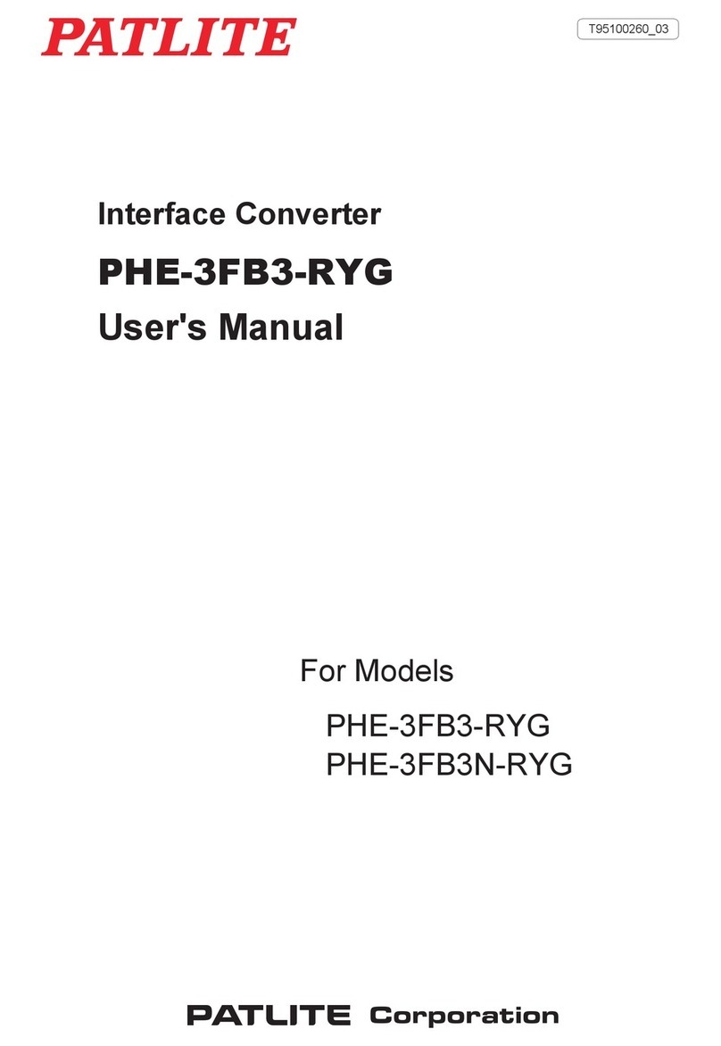Patlite PHE-3FB3-RYG user manual