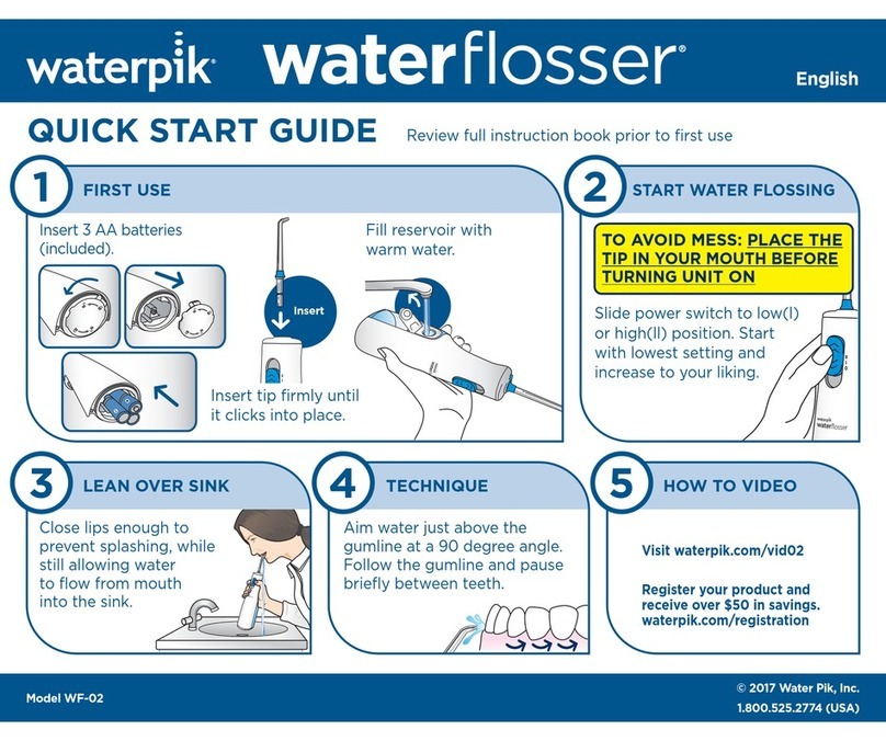 Waterpik Waterflosser WF-02 User manual Waterpik Waterflosser WF-02 User manual