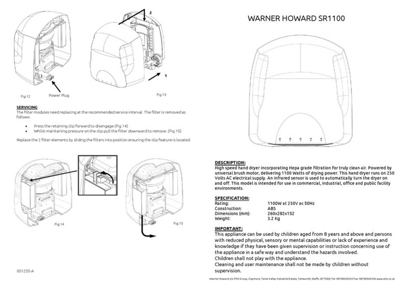 Warner Howard SR1100 manual