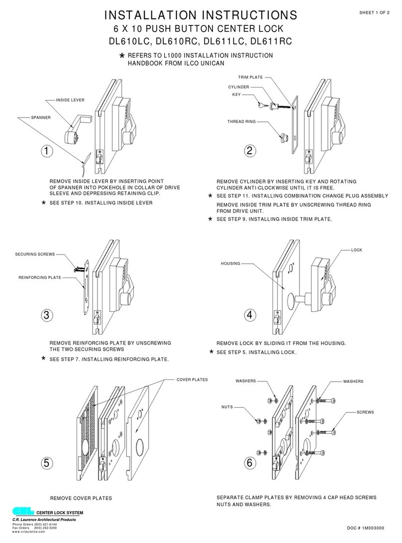 C.R. Laurence DL610LC installation instructions