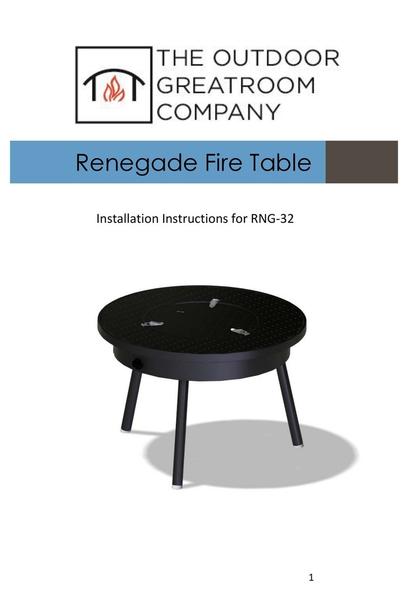 Outdoor GreatRoom Company Renegade Fire Table RNG-32 installation instructions