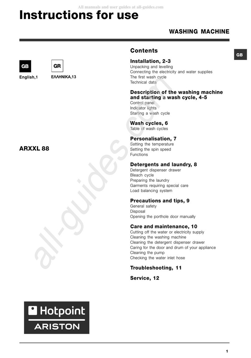 Hotpoint Ariston ARXXL 88 Instructions for use