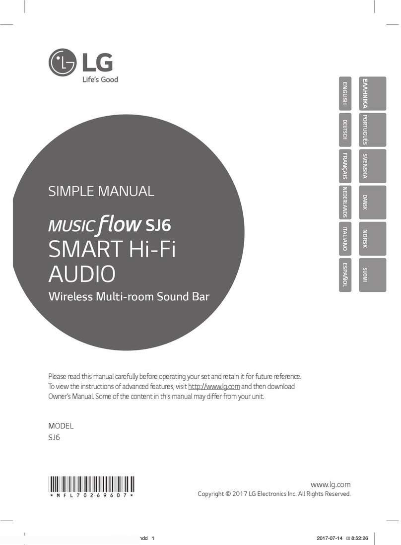 LG Music Flow SJ6 Specification sheet