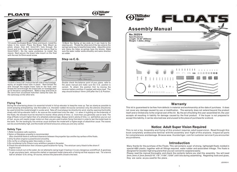 THUNDER TIGER Floats 3025/4 Assembly manual THUNDER TIGER Floats 3025/4 Assembly manual