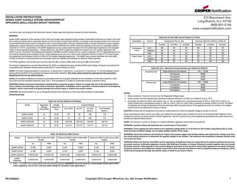 Cooper ASWP Series installation instructions