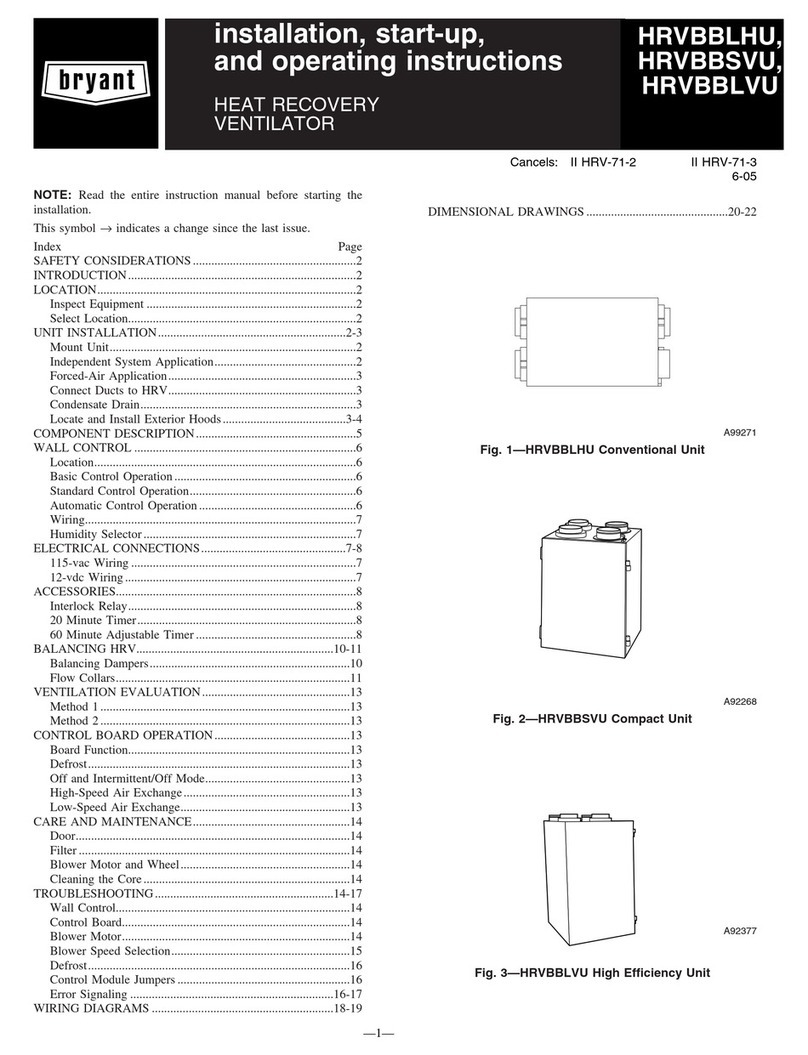 Bryant HRVBBLHU Instructions and recipes Bryant HRVBBLHU Instructions and recipes