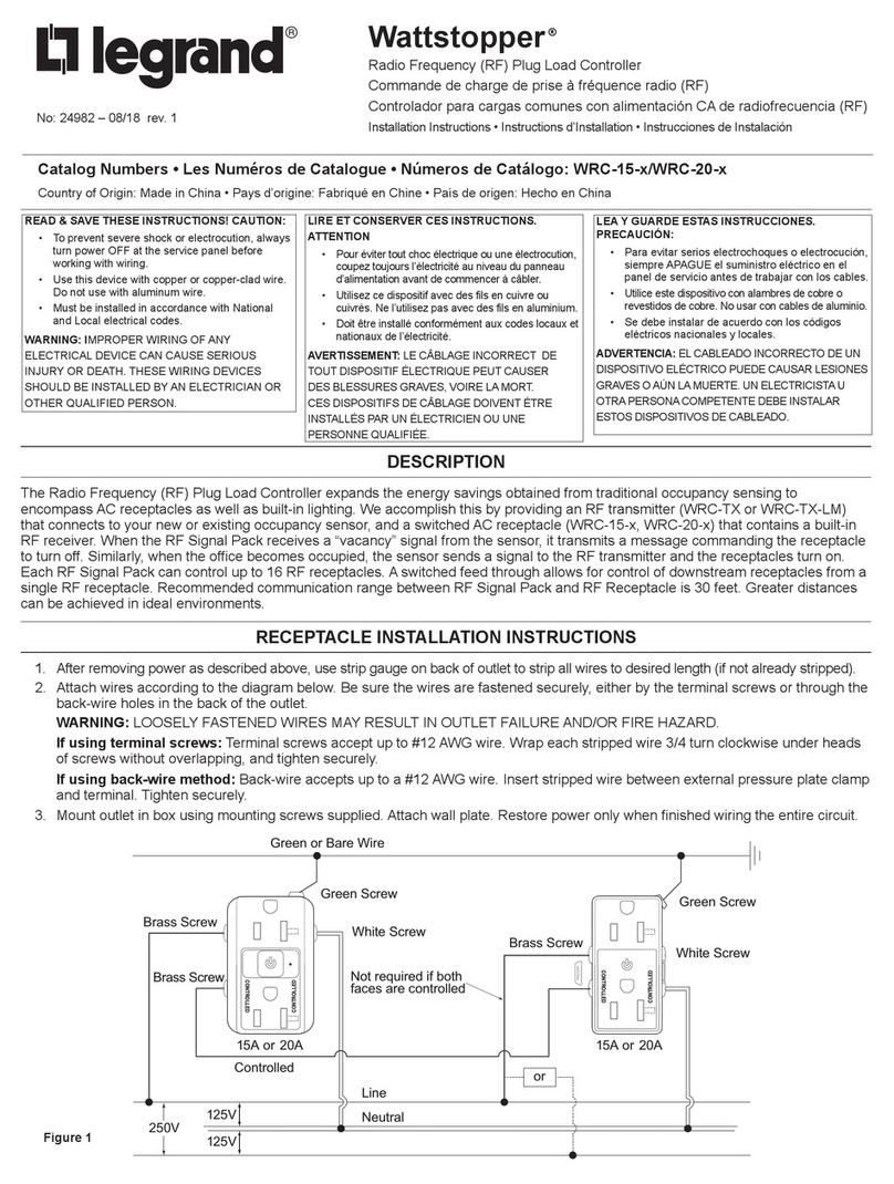 LEGRAND Wattstopper WRC-15 Series User manual