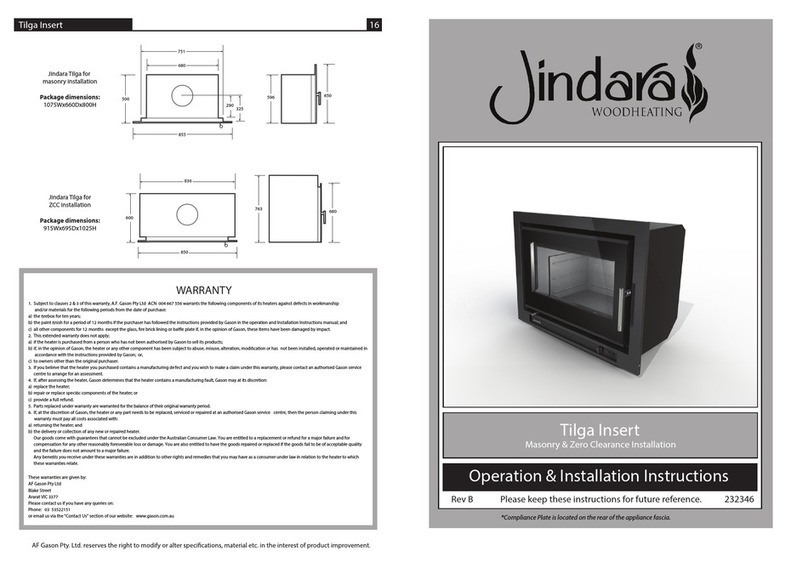 Jindara Tilga Operation & installation instructions