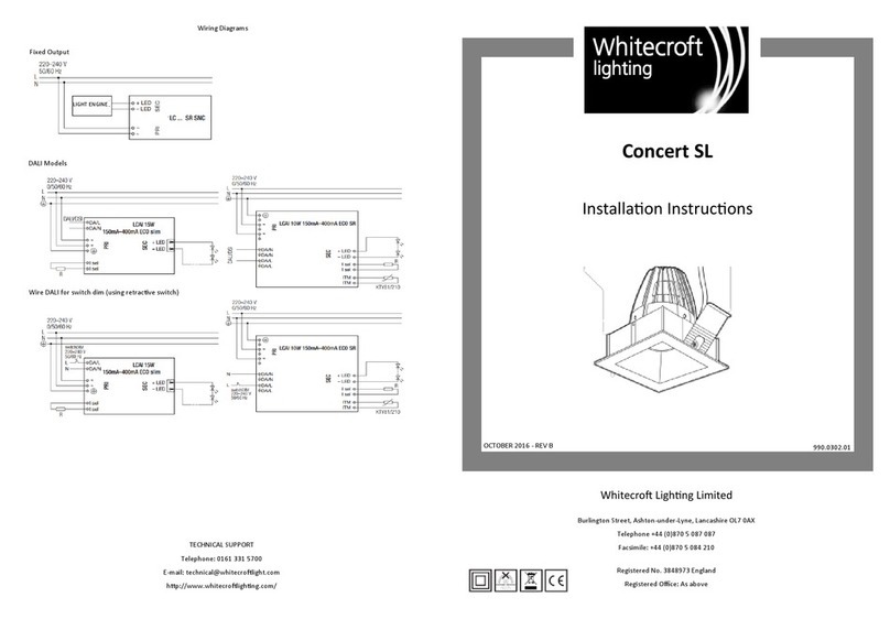 WHITECROFT LIGHTING Concert SL installation instructions