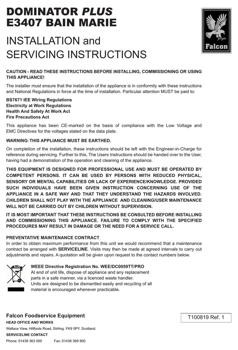 Falcon DOMINATOR PLUS E3407 Installation and servicing instructions