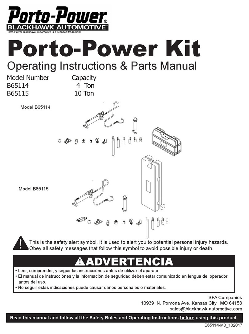 Porto-Power PORTO-POWER B65114 Operating instructions & parts manual