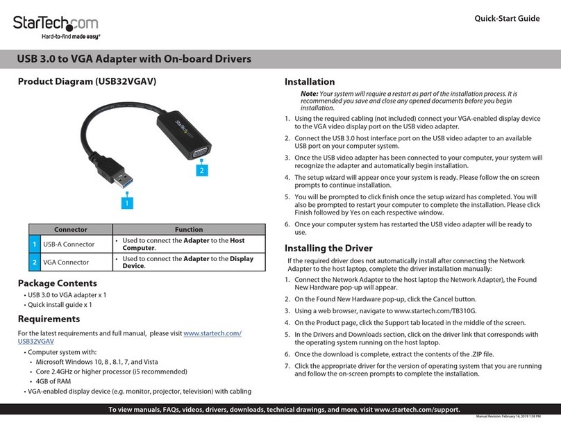 StarTech.com USB32VGAV Quick install guide