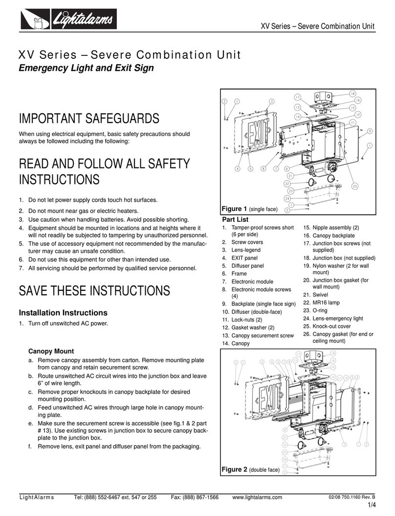 LightAlarms XV Series installation instructions